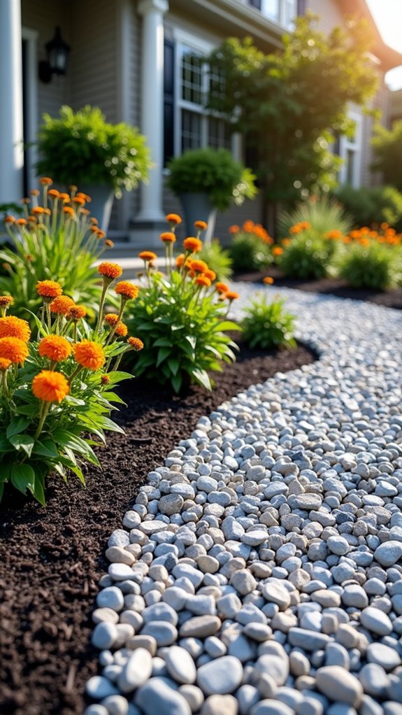 contemporary decorative gravel landscaping