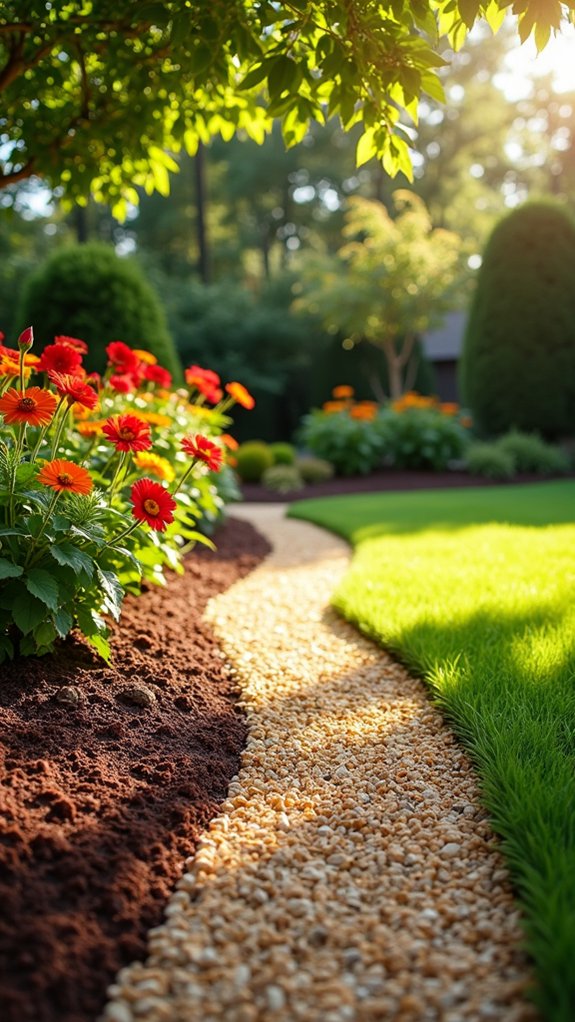 contrasting mulch enhances beauty