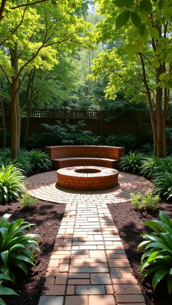 cozy brick seating area