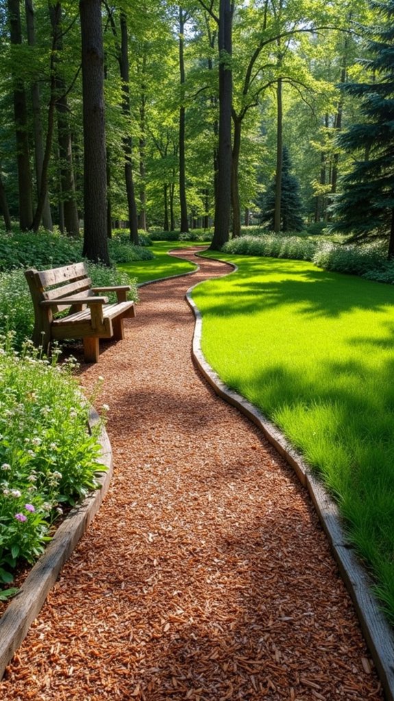 cozy cedar mulch pathways