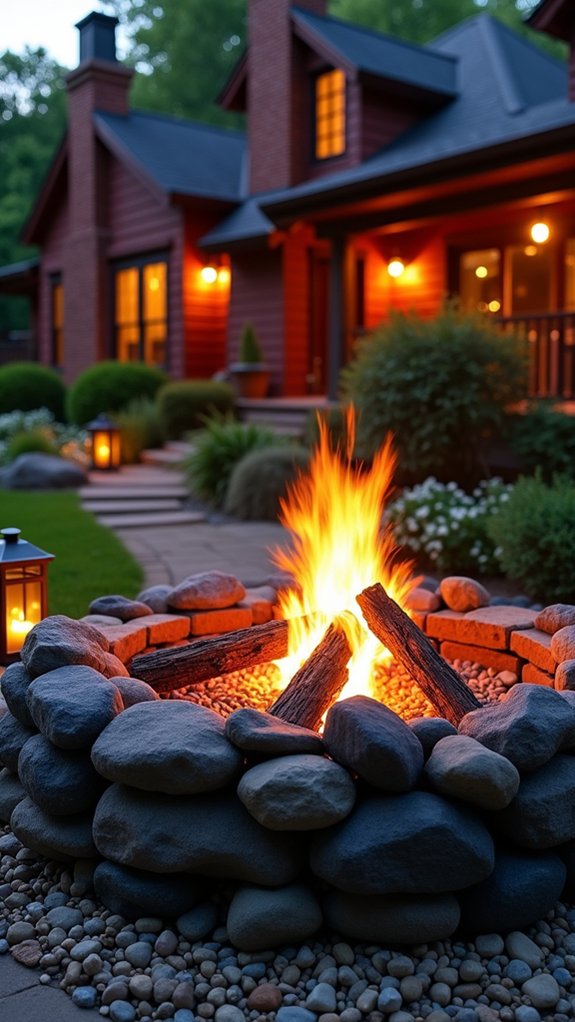 cozy fire pit ambiance