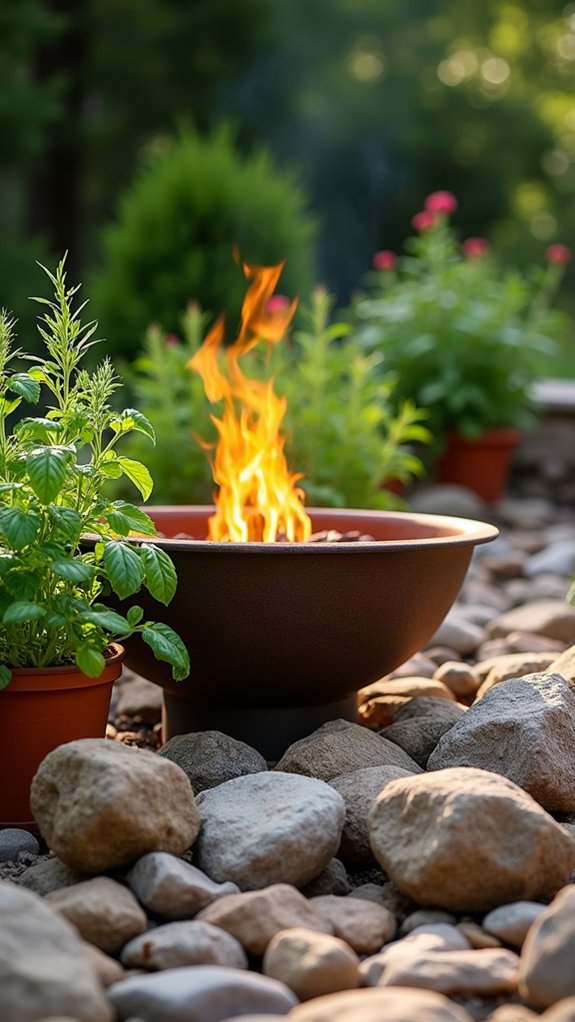 cozy fire pit ambiance