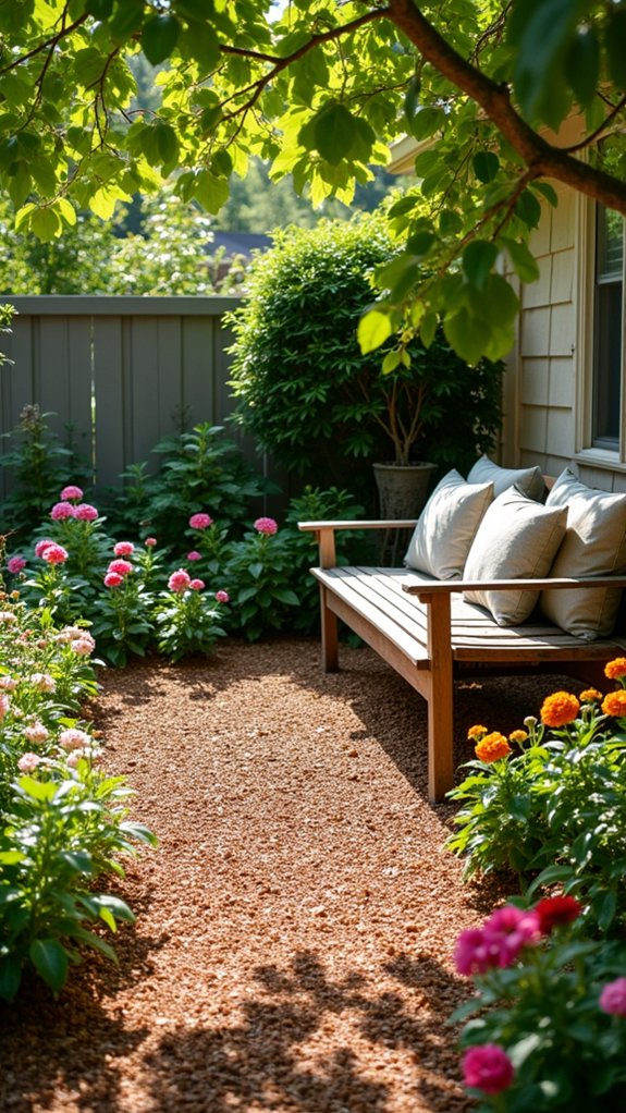 cozy mulch seating area