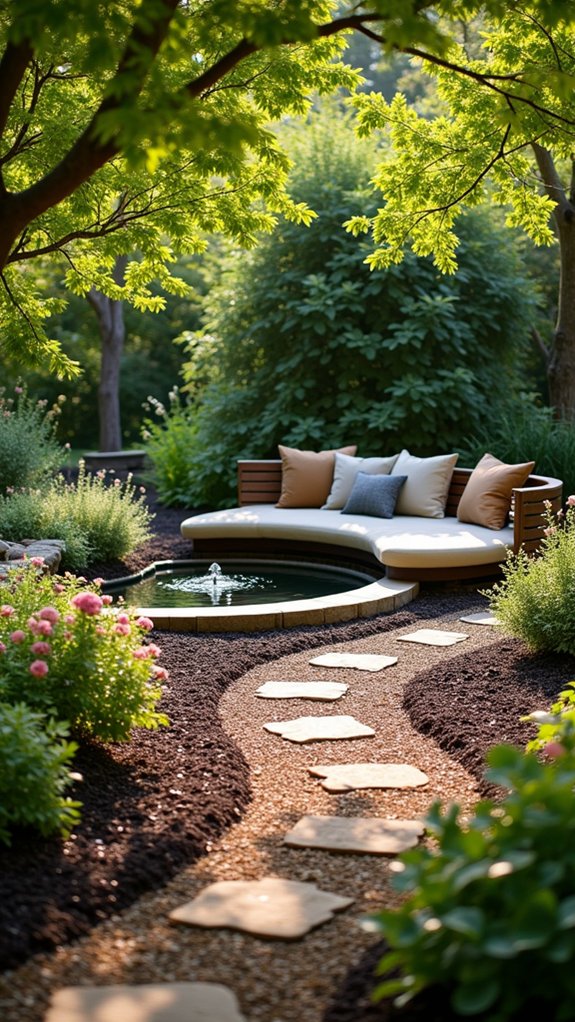 cozy mulch seating area