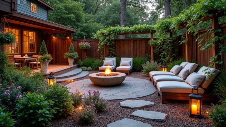 cozy patio mulch landscaping ideas