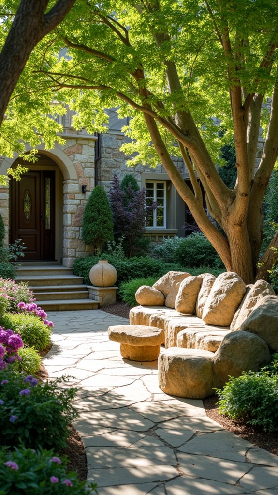 cozy rock seating area