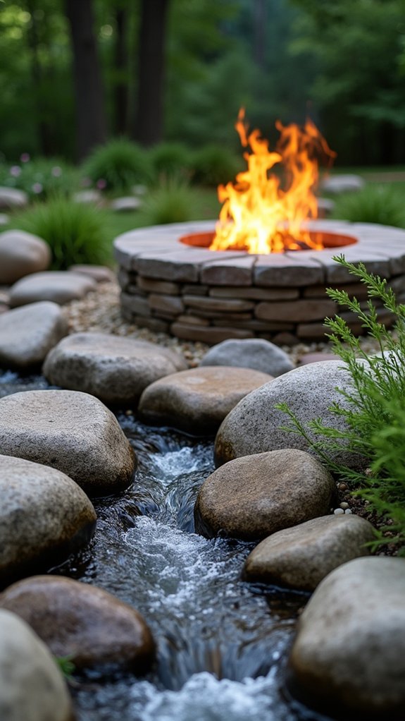 cozy stone fire pit