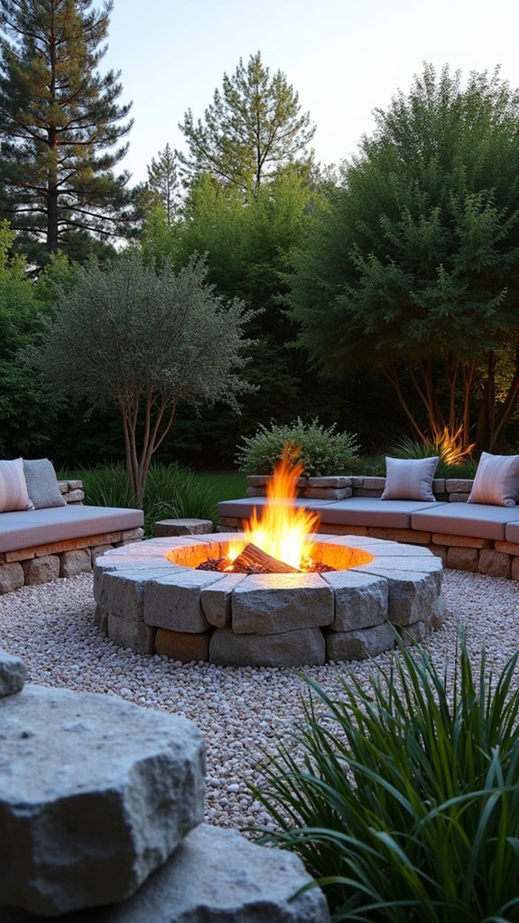 cozy stone fire pit