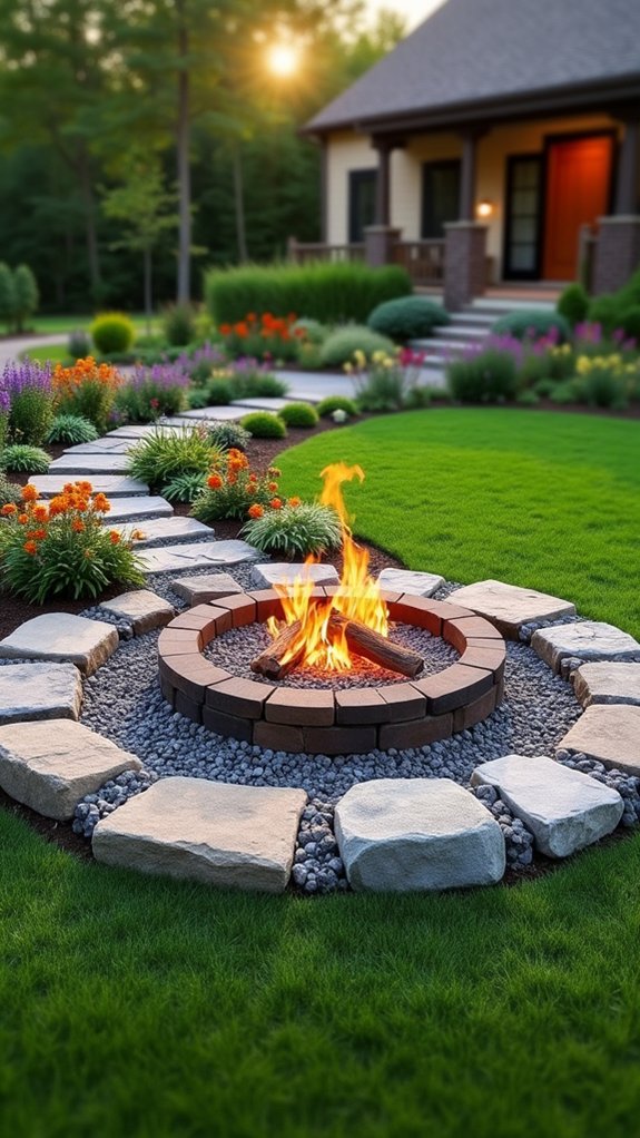 cozy stone fire pit