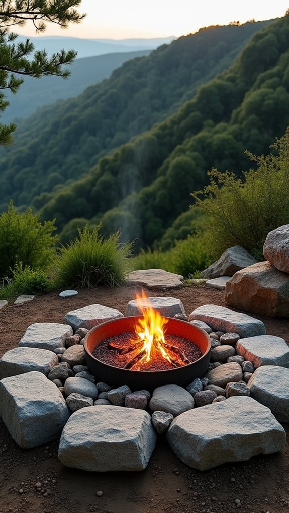 cozy stone fire pit