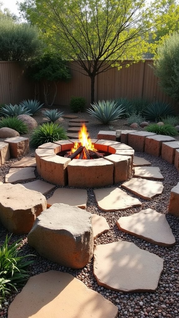 cozy stone fire pit
