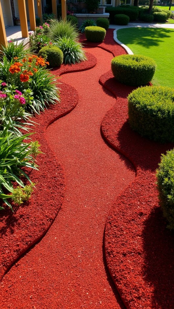 creative landscape red mulch