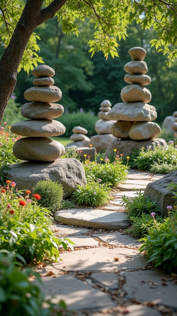 creative rock garden sculptures
