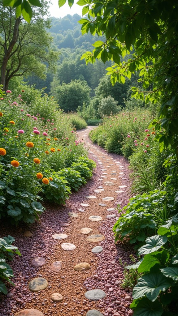 crushed rock garden paths