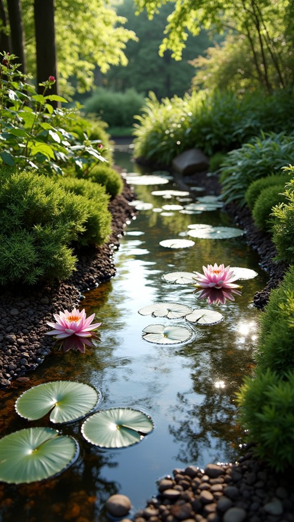 cypress mulch enhances water features
