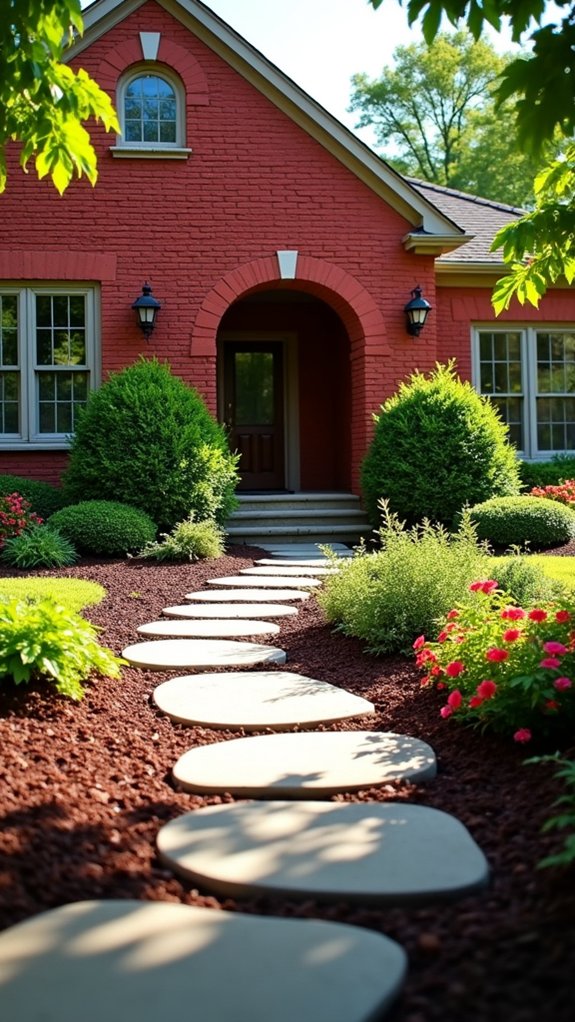 dark mulch enhances garden beauty