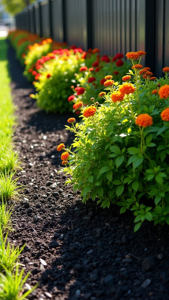 dark mulch enhances landscape contrast