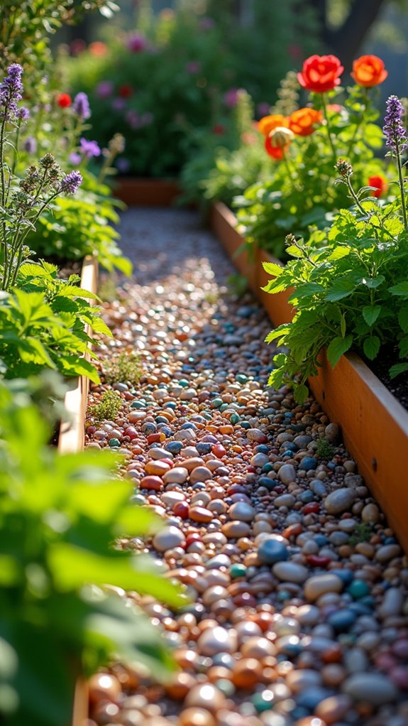 decorative pebbles enhance gardens