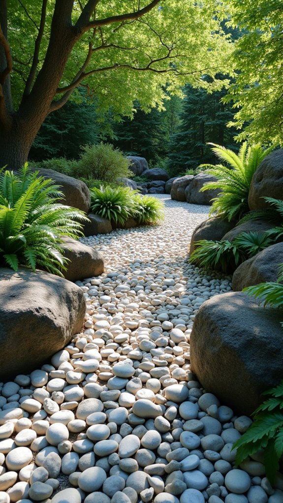 decorative pebbles enhance gardens