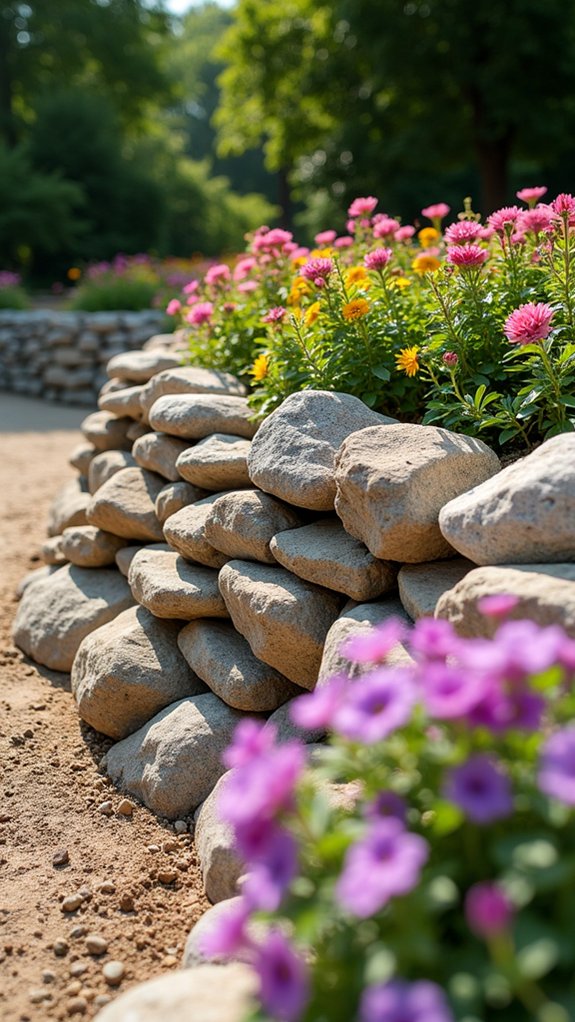 decorative rock flower border