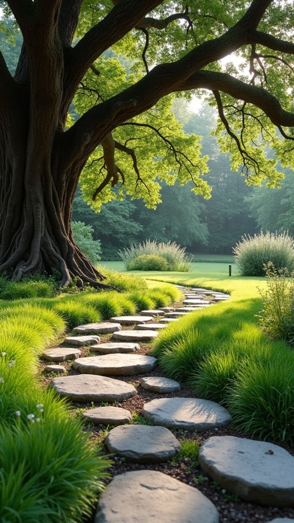 defined stone circles landscaping