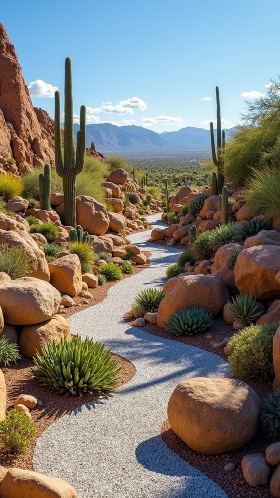 desert oasis with cacti