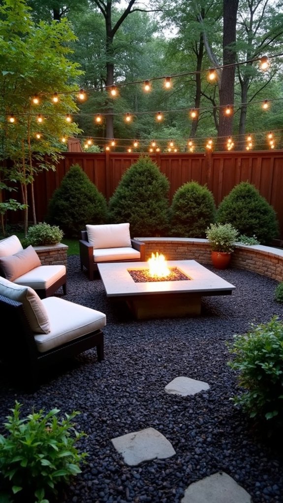 dramatic fire pit retreat
