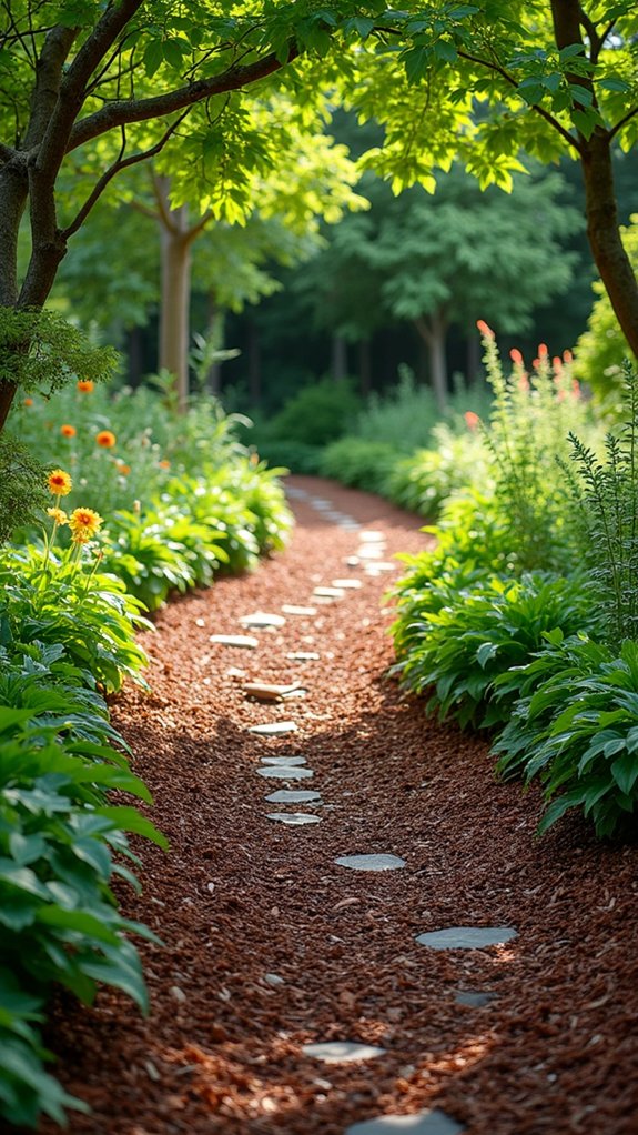 edible garden with mulch