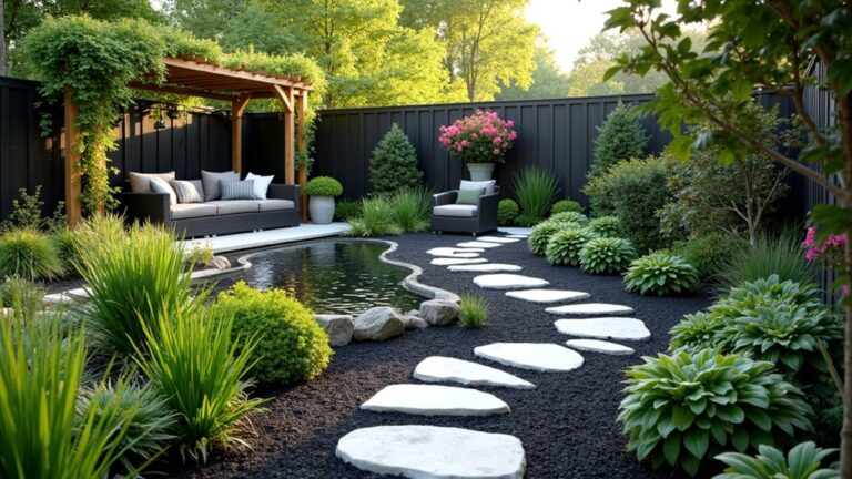 elegant black mulch landscaping