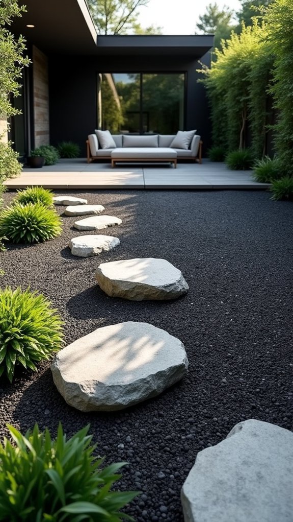 elegant contrast with mulch