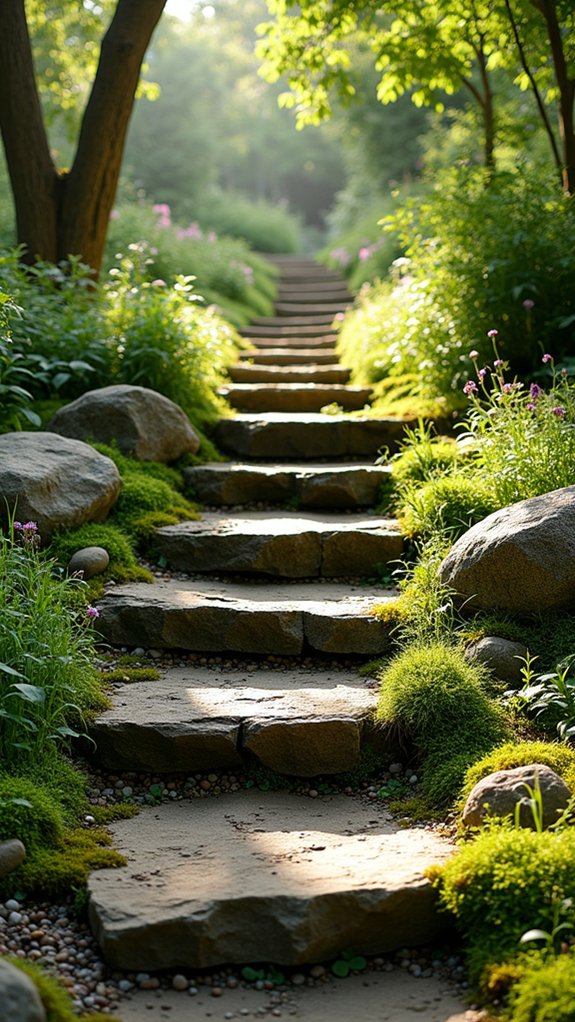 elegant natural stone steps