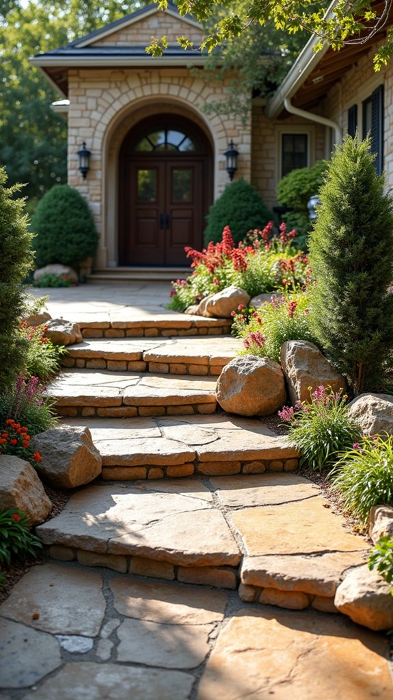 elegant natural stone steps