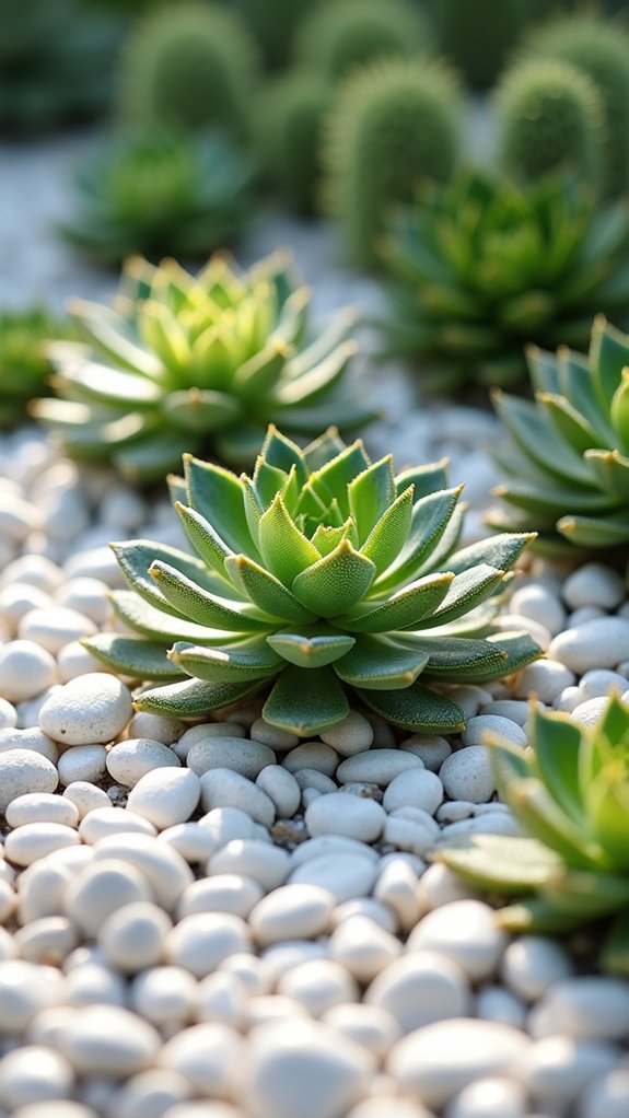 elegant succulent pebble contrast