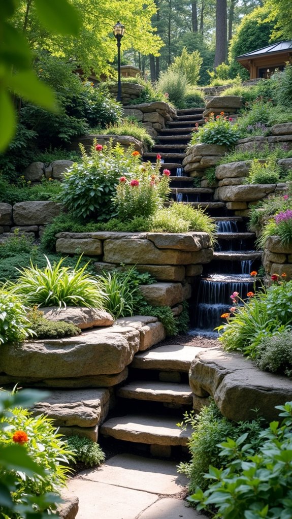 elegant tiered rock garden