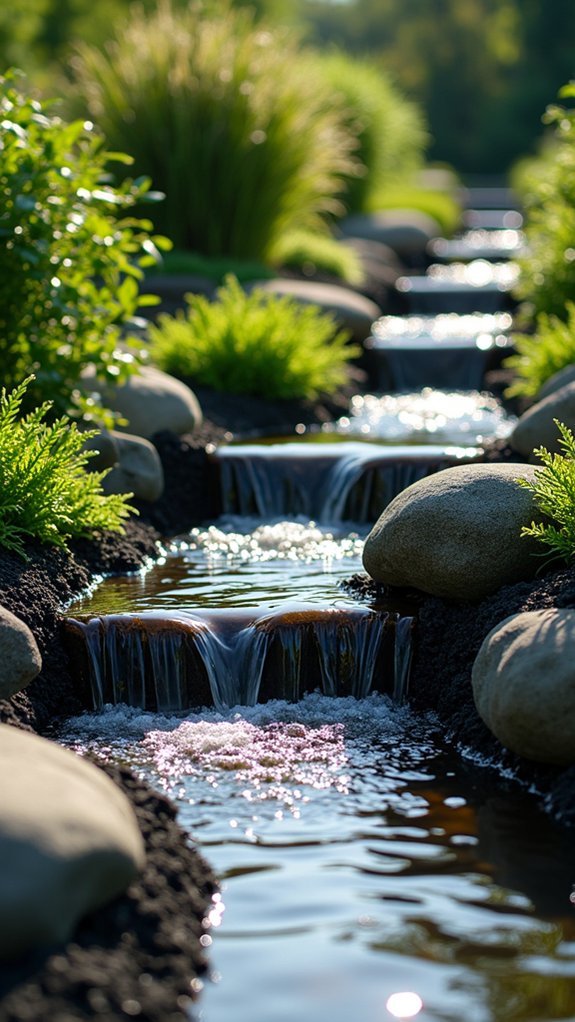 elegant water features contrast