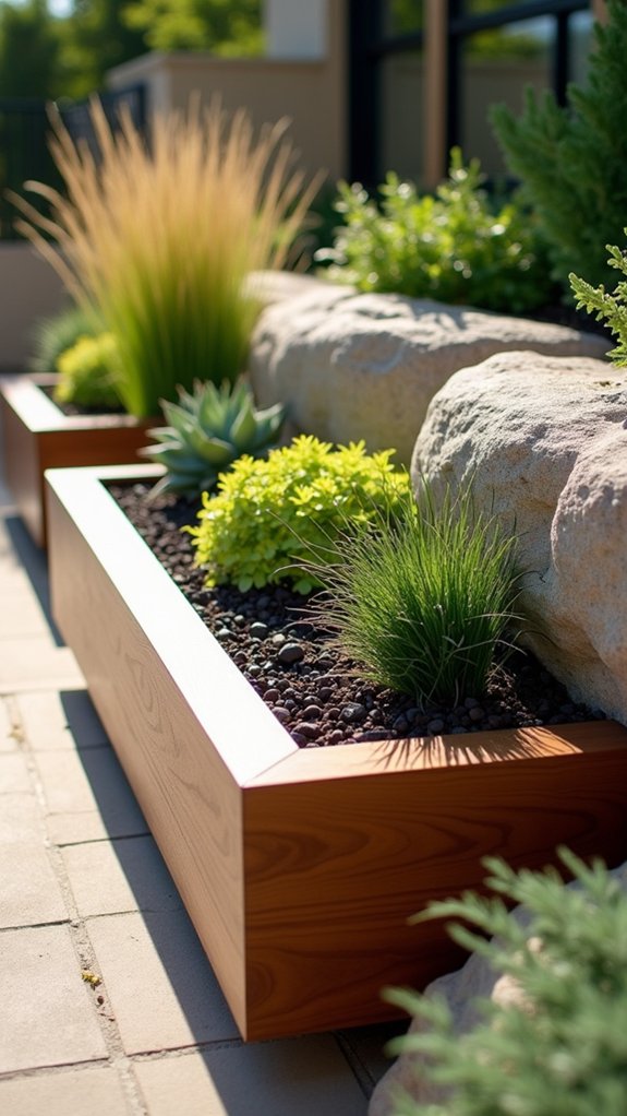 elevated planters with mulch