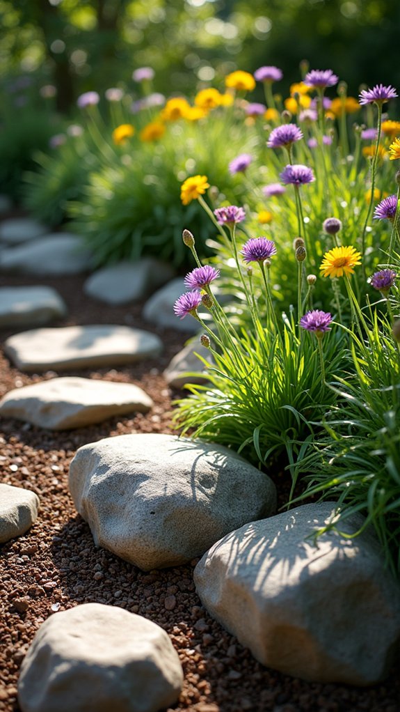 enhance gardens with river rocks
