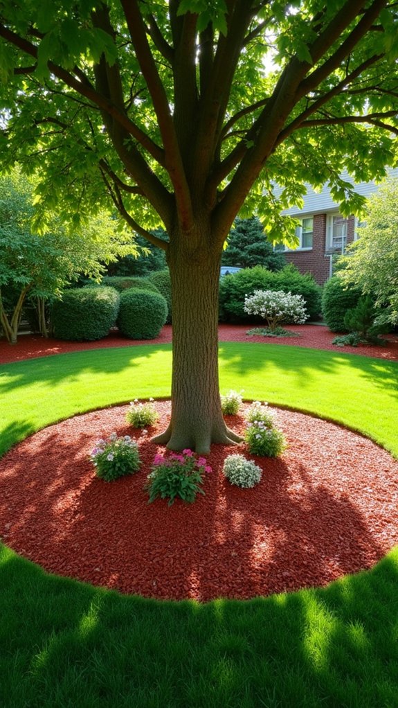 enhance landscape with red mulch