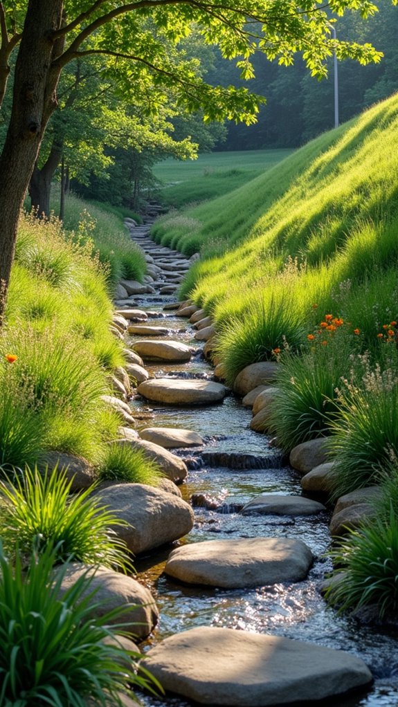 enhance landscapes with dry creek beds