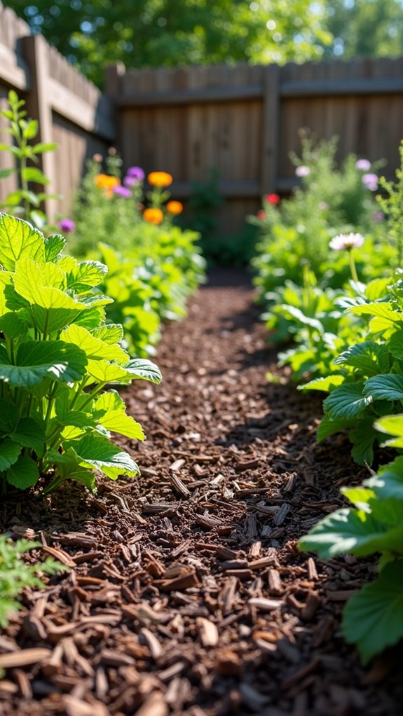 enhanced garden with mulch