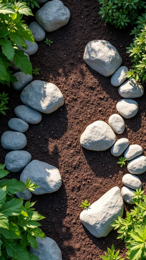 geometric rock border designs