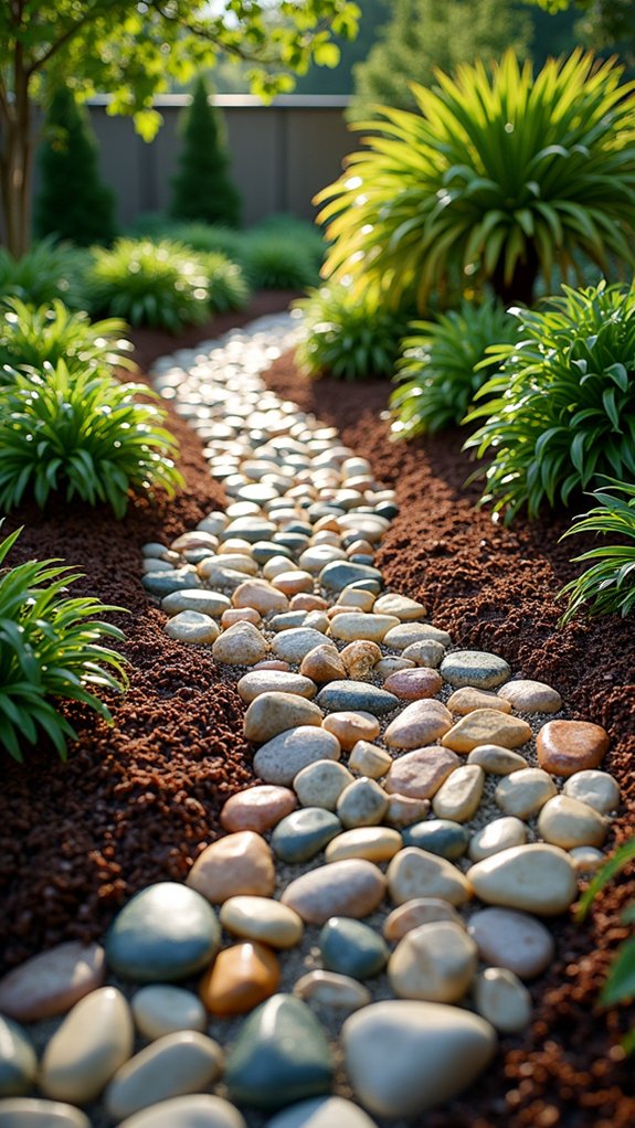 gravel and mulch combination
