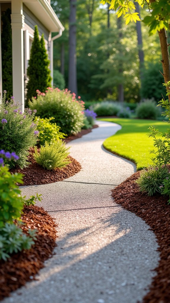 gravel paths mulch borders