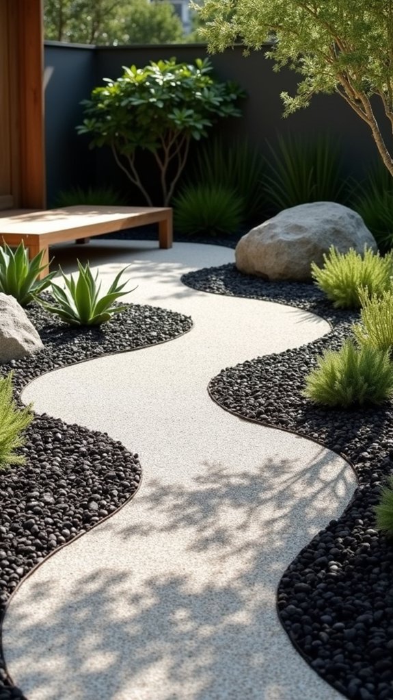 gravel pathways promote tranquility