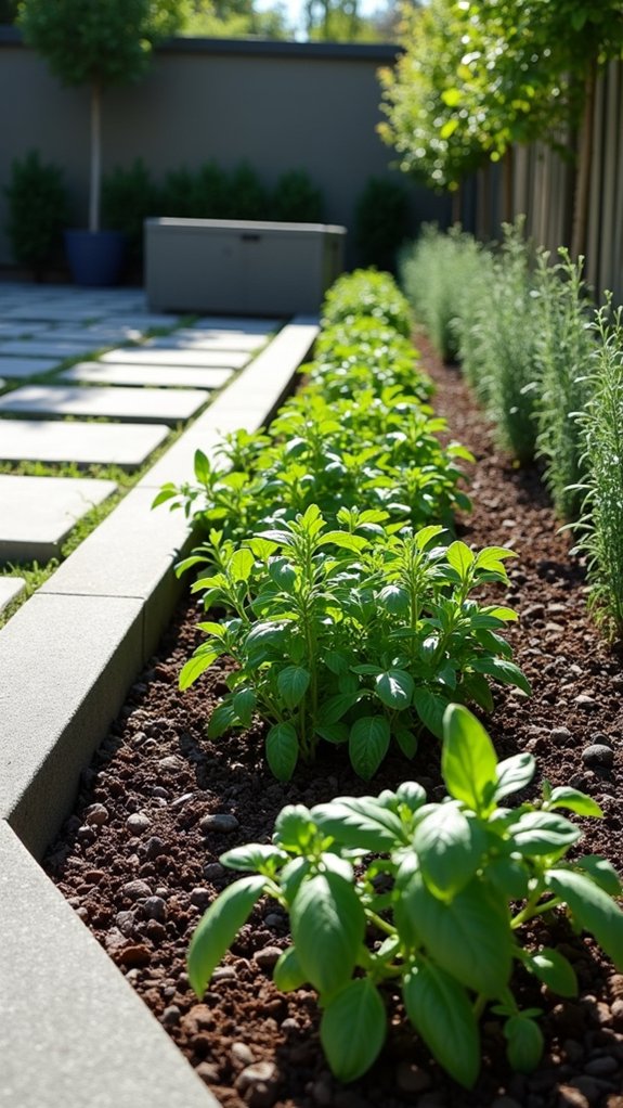 herb garden with mulch