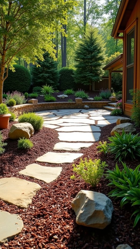 layered mulch enhances landscape