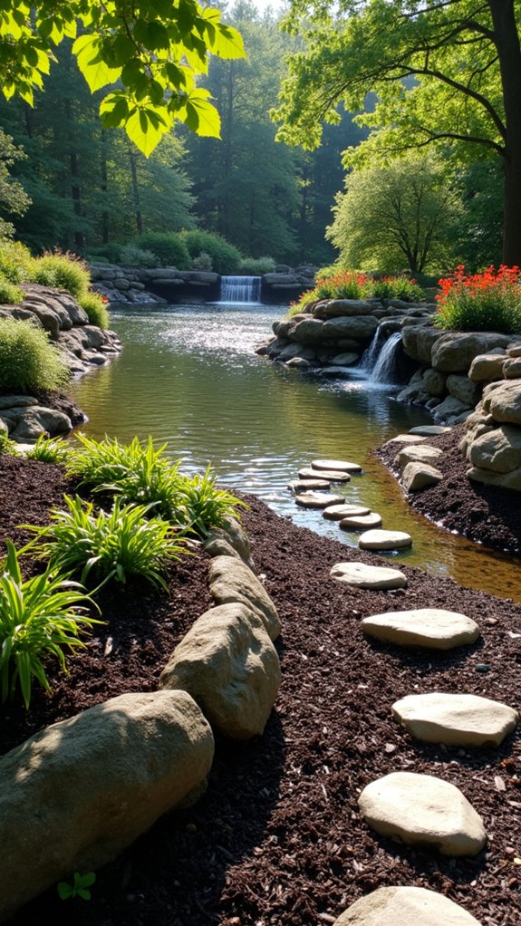 layered mulch for contrast