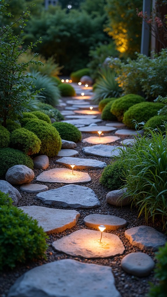 magical lighted stone paths