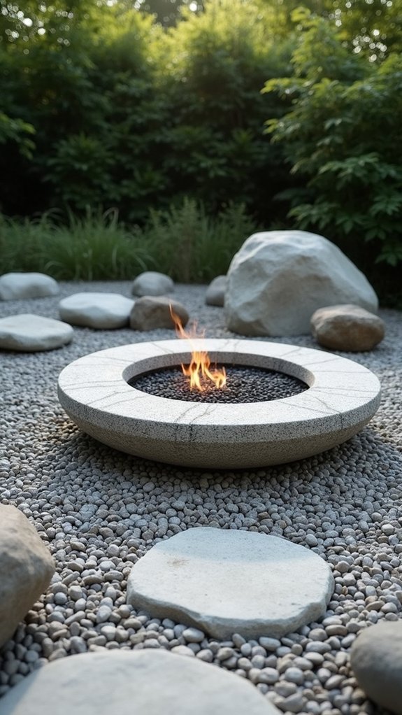 minimalist stone fire pit