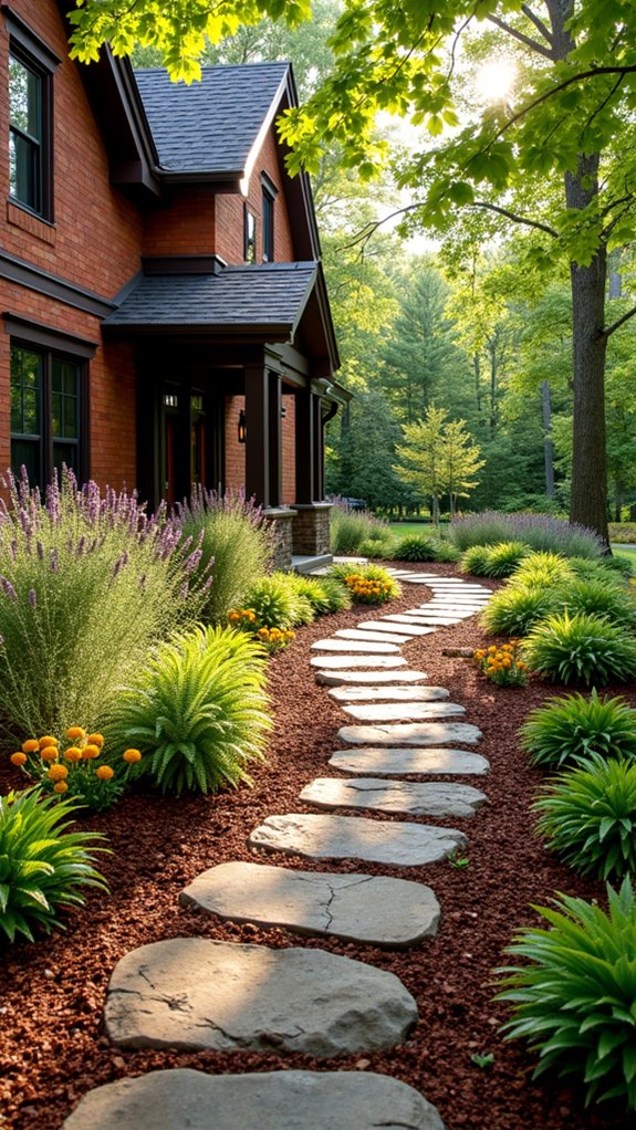 mixed mulch garden design